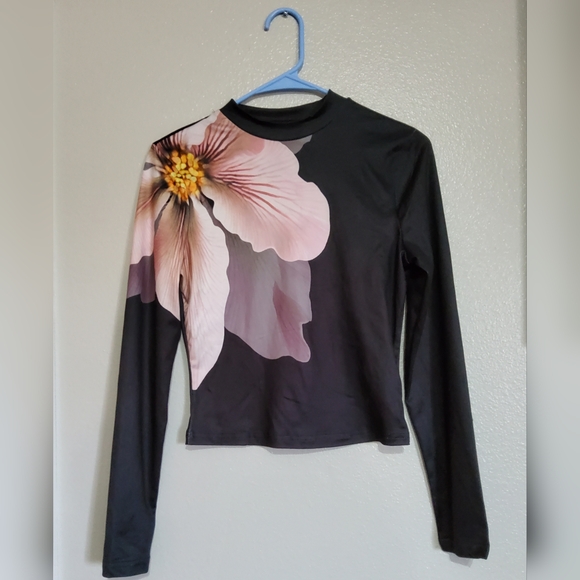 SHEIN Black Floral Set Maxi Skirt and matching blouse Size Small - Picture 3 of 11